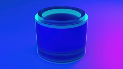 Glass Cylinder. Computer generated 3d render
