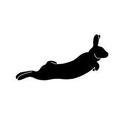 silhouette of a jumping rabbit