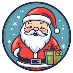 Santa Claus, vector illustration, isolated on white background.