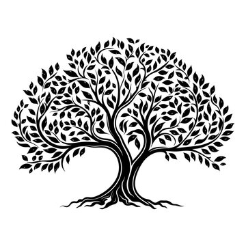 Tree of life, tree vector logo this beautiful tree is a symbol of life, beauty, growth, strength, and good health, vector illustration.