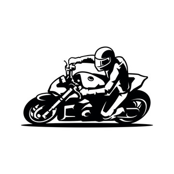biker riding motorcycle icon vector image