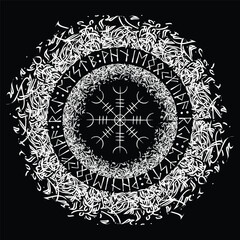 White abstract Awe Helm flat circle