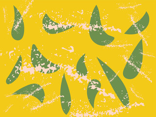 Summer banner with abstract leaves and splashes .Colourful bright postcard