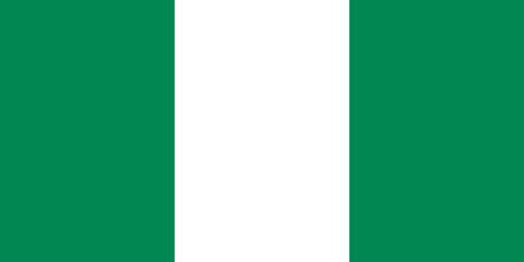 The official current flag of the Federal Republic of Nigeria. State flag of Nigeria. Illustration.