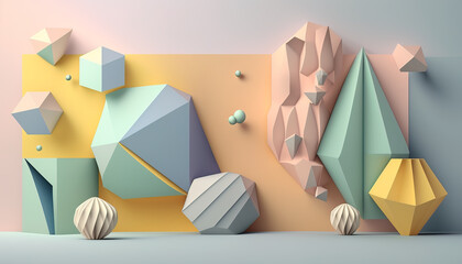 Pastel background illustration. Modern Wallpaper. Generative AI