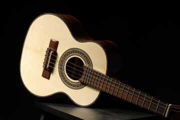 acoustic guitar isolated on black