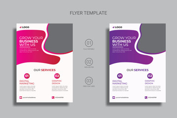 creative modern corporate business flyer template. digital marketing or creative marketing agency flyer design.