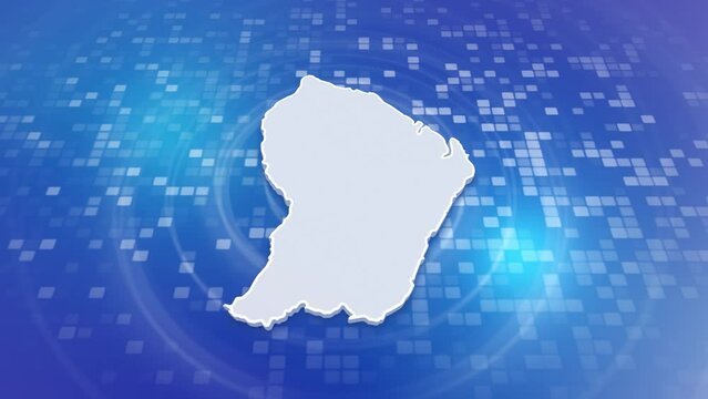 French Guiana 3D Map on Minimal Background
Multi Purpose Background with Ripples and Boxes with 3D Country Map
Useful for Politics, Elections, Travel, News and Sports Events