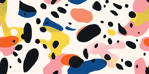 Fototapeta premium Trendy abstract leopard print vector illustration. Hand drawn cartoon style pattern