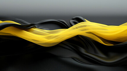 Abstract image of Black and Yellow Silk Effect | Background | Wallpaper