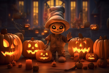 Fototapeta premium background wallpaper pumpkin halloween theme