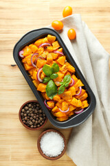 Fall season tasty food concept - baked pumpkin