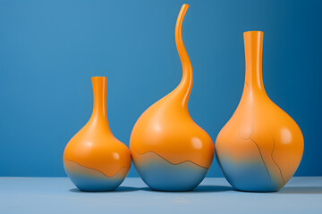 still life, Colorful vases and background