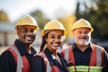 diverse Group of workers engineer teamwork people mix race in standing confident selective focus at center man ai generated art