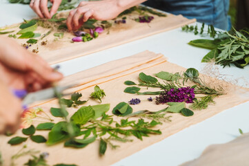 Eco-printing is a technique where plants, leaves and flowers leave their shapes, color, and marks on fabric