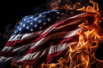 burning down american flag. downfall of america. BRICS. dollarization. Economy and inflation. 