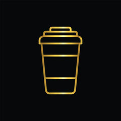 coffee cup icon, vector, template, logo, trendy, collection, flat, design, gold