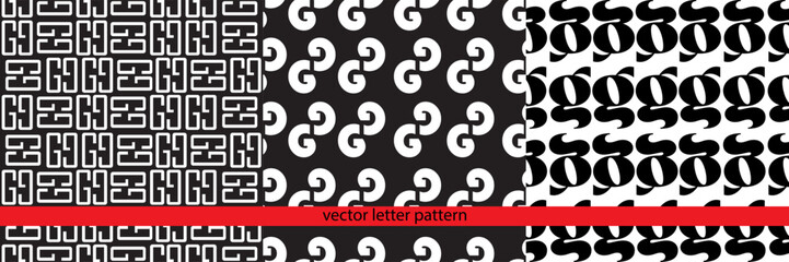 A set of vector lettering black and white geometric patterns. Black and white font patterns. Geometric pattern. Letter pattern. Basic vector geometric pattern.