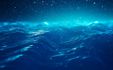 A blue background that shimmers and shimmers like an ocean wave. AI generated