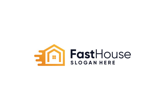 Fast house logo design graphic