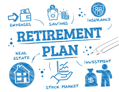 retirement plan scribble concept - vector illustration