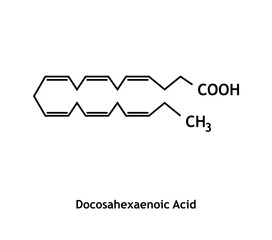 Docosahexaenoic acid structure. Vector illustration.