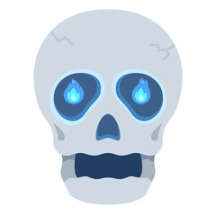 skull on blue