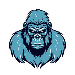 Gorilla logo design isolated on white background. Gorilla mascot cartoon logo modern design. Vector stock