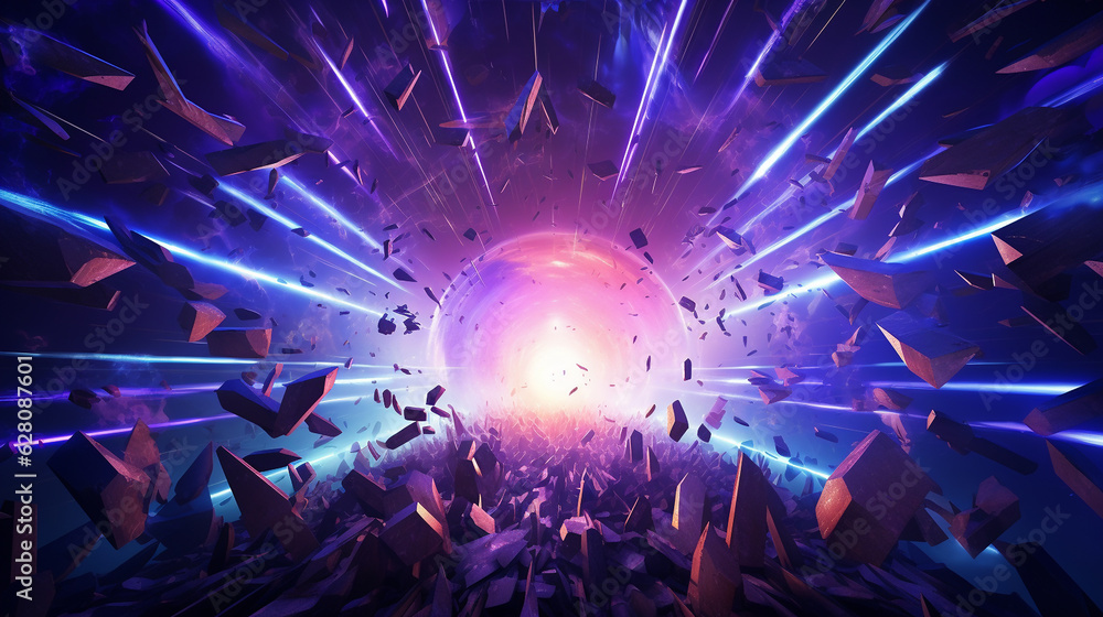 Poster futuristic abstract background motion glow neon in cyberspace made with generative ai