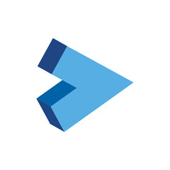 Fototapeta premium Blue 3D arrow icon