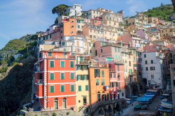 Fototapeta na wymiar The small village of Riomaggiore Cinque Terre