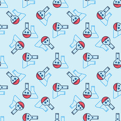 Flasks vector Chemistry colored modern seamless pattern