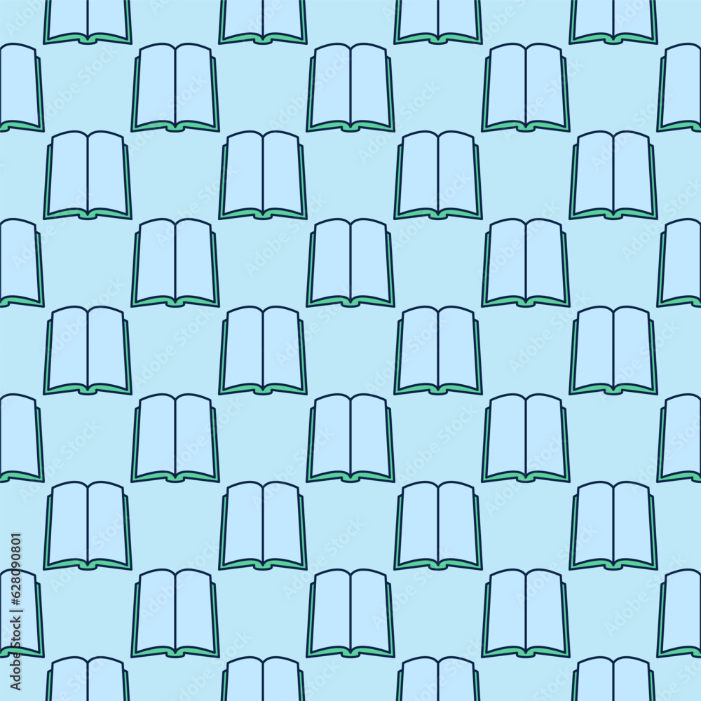 Poster open book vector reading concept colored modern seamless pattern