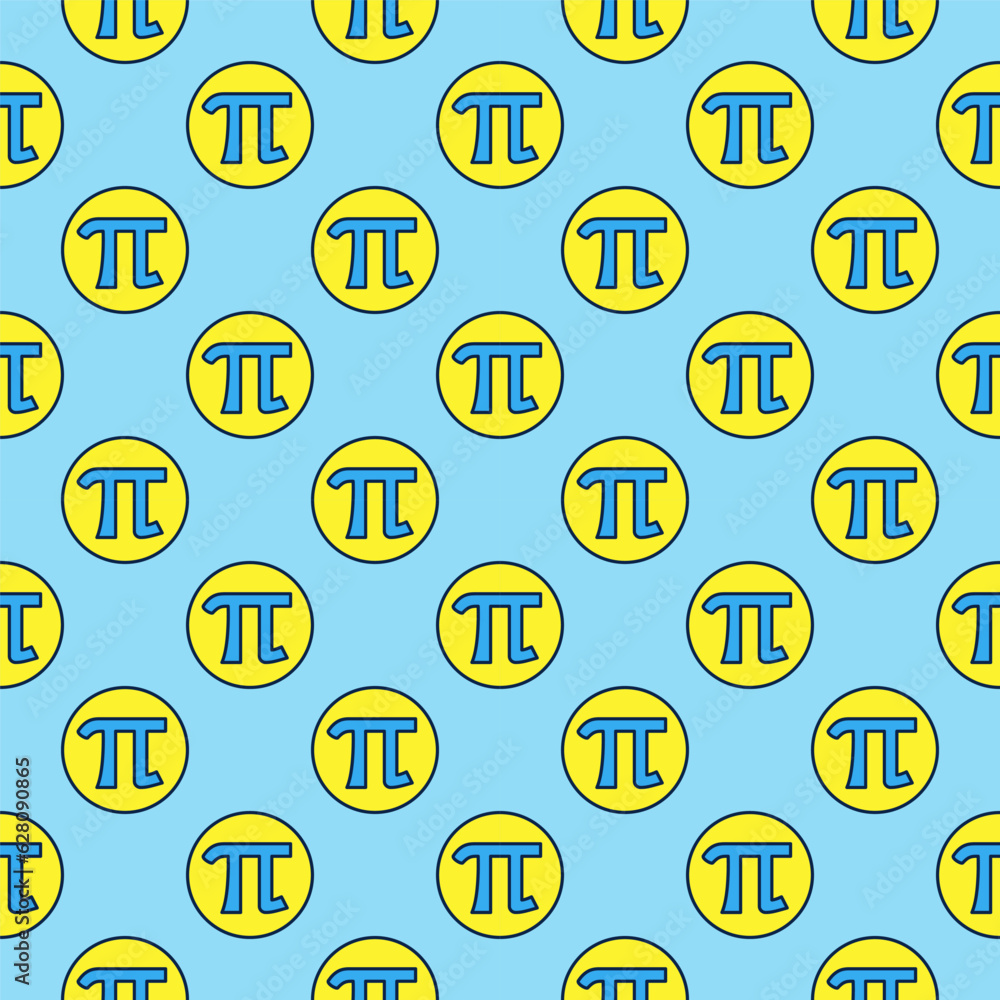 Poster pi sign in circle vector concept modern seamless pattern