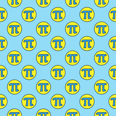 Pi Sign in circle vector concept modern seamless pattern