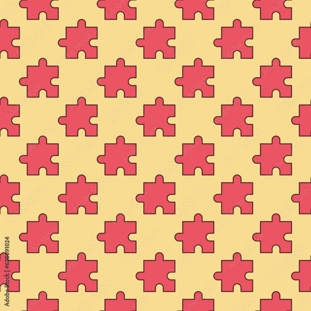 Poster puzzle element vector concept colored seamless pattern
