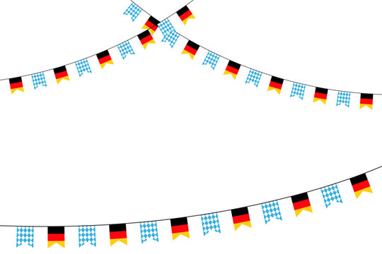 party flags flyer of Oktoberfest festival for template decoration and invitation covering on the white background.