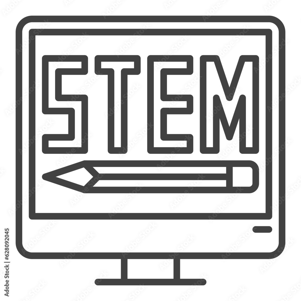Aufkleber stem desktop computer vector monitor concept outline icon
