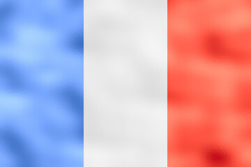 Obraz premium Flag of France. 2:3 Proportions. Original to scale. National Flag Illustration. Metallic glamour design.