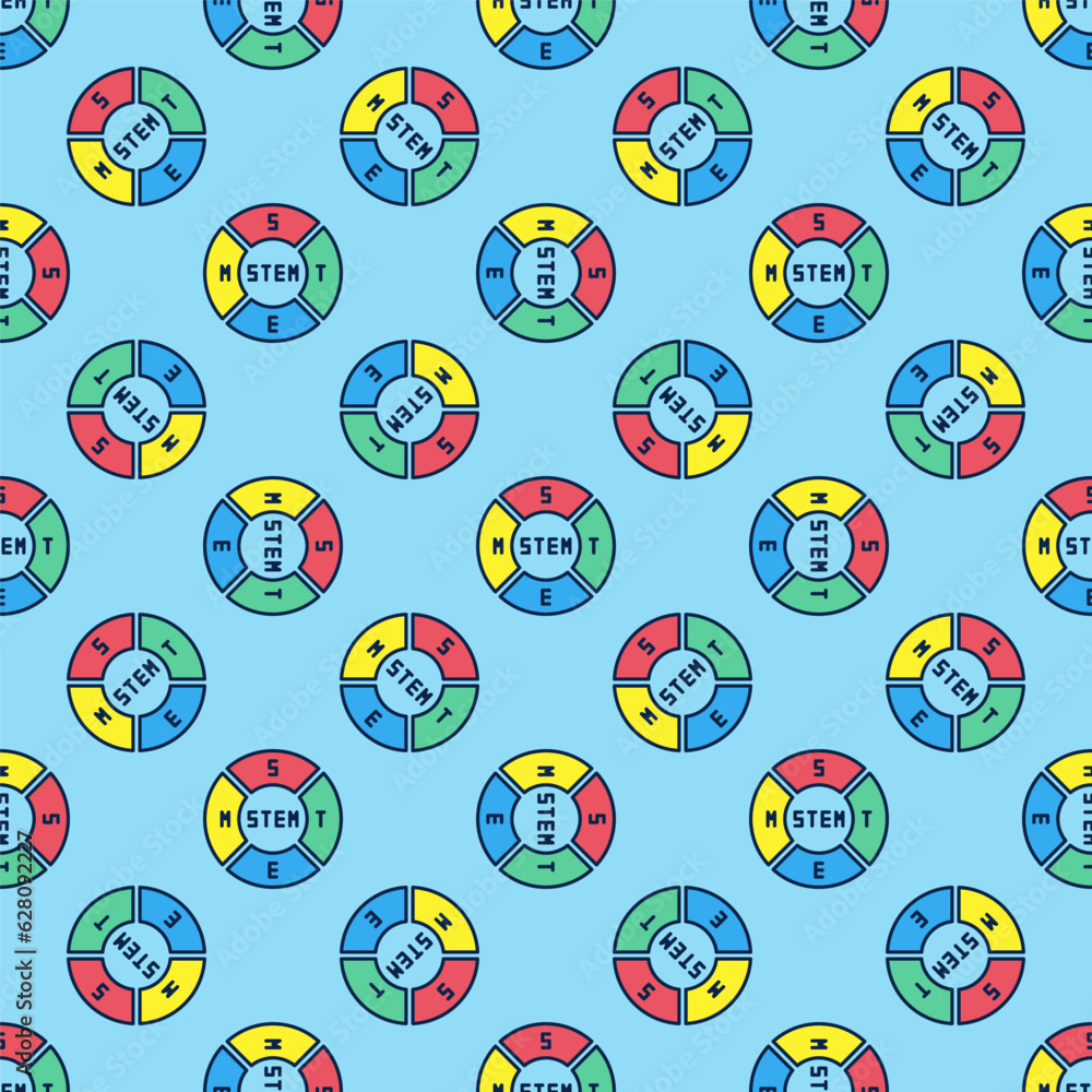 Poster stem round vector concept colored modern seamless pattern