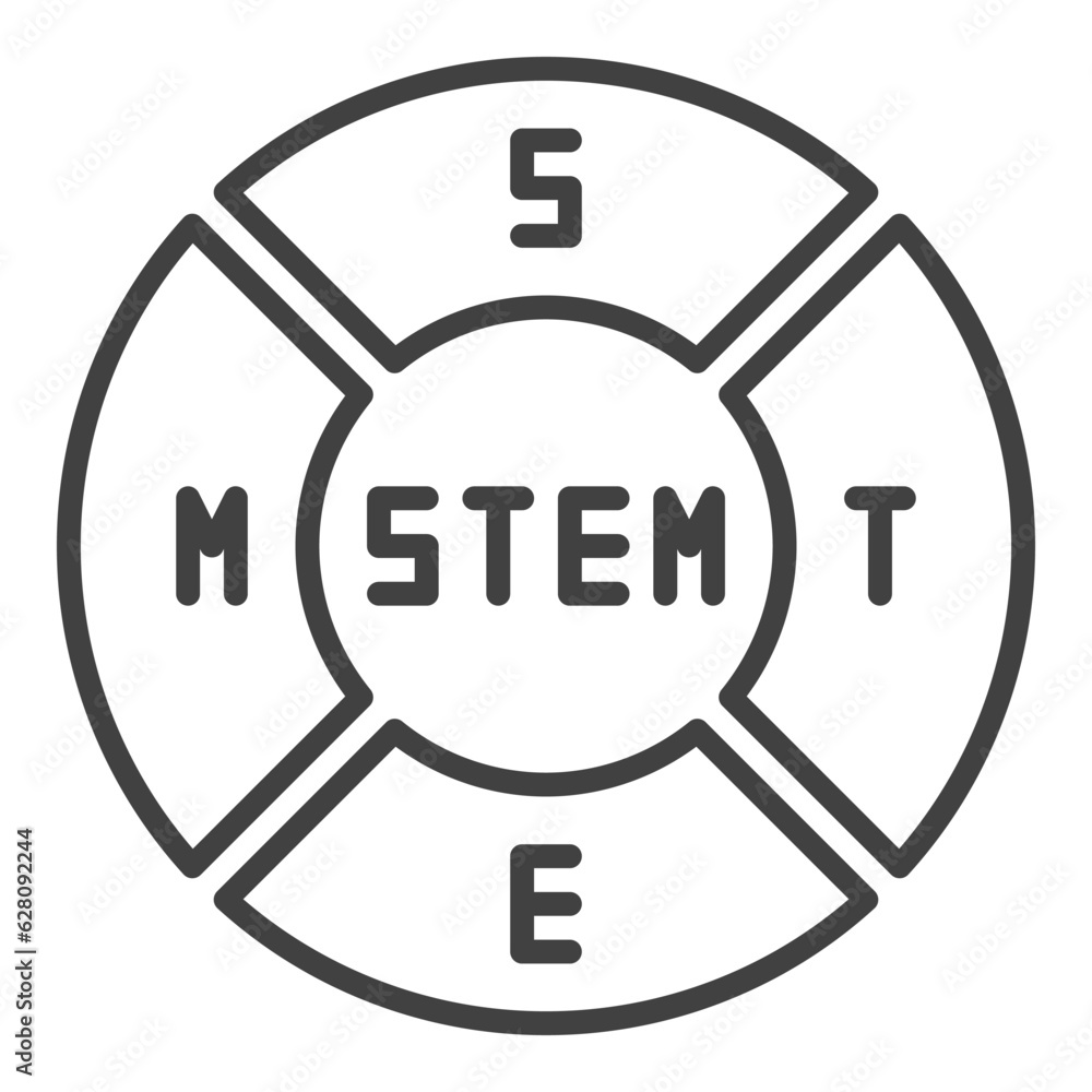 Poster stem round vector concept minimal thin line icon