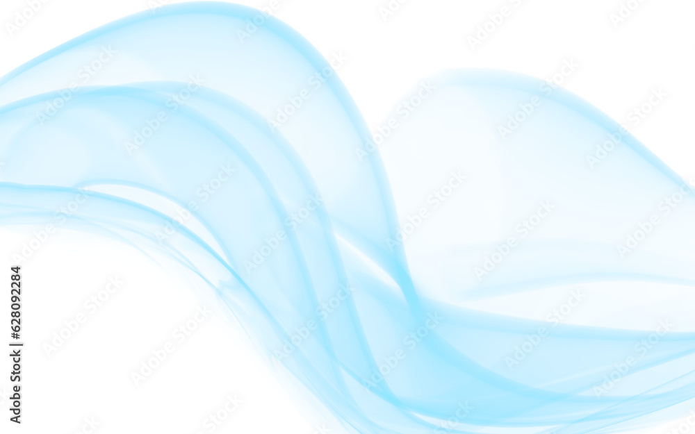 Poster blue, color and art wave on transparent background for creativity, element design or texture on png 