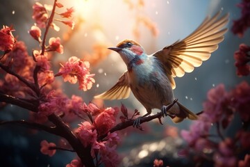 Photography of birds in their natural habitats capturing their different species, Generative AI