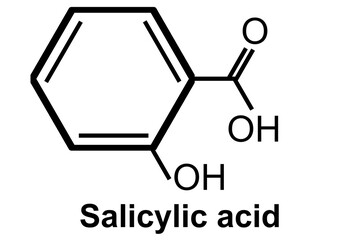 Salicylic acid molecule structure isolated
