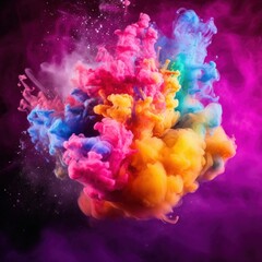 Fototapeta na wymiar Illustration of colored smoke floating in the air created using generative AI