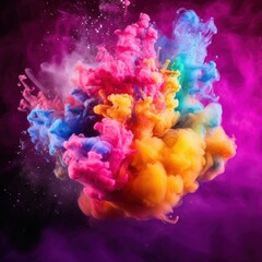 Obraz premium Illustration of colored smoke floating in the air created using generative AI