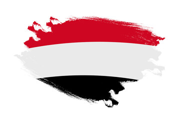 Abstract stroke brush textured national flag of Egypt on isolated white background