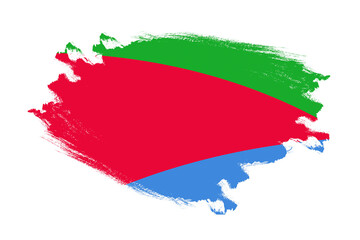 Abstract stroke brush textured national flag of Eritrea on isolated white background