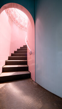 Pink & Blue Spiral Staircase