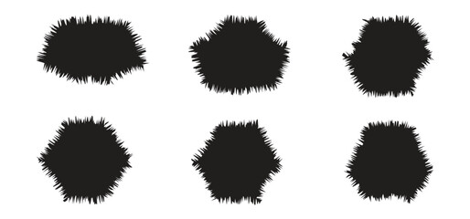 Blob shape set. Liquid irregular blob shape set. set of abstract black liquid elements. Organic shape set.